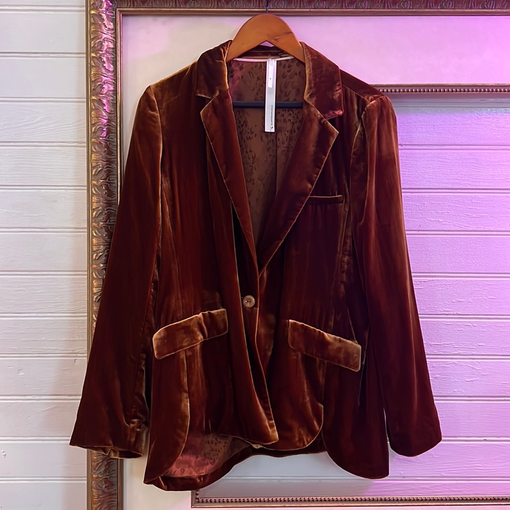 Anthropologie velvet oversized blazer jacket medium